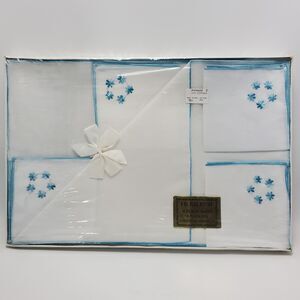 Vintage Luxury Cotton Table Setting Linens 8 Pcs Luncheon Place Mats Napkins Set